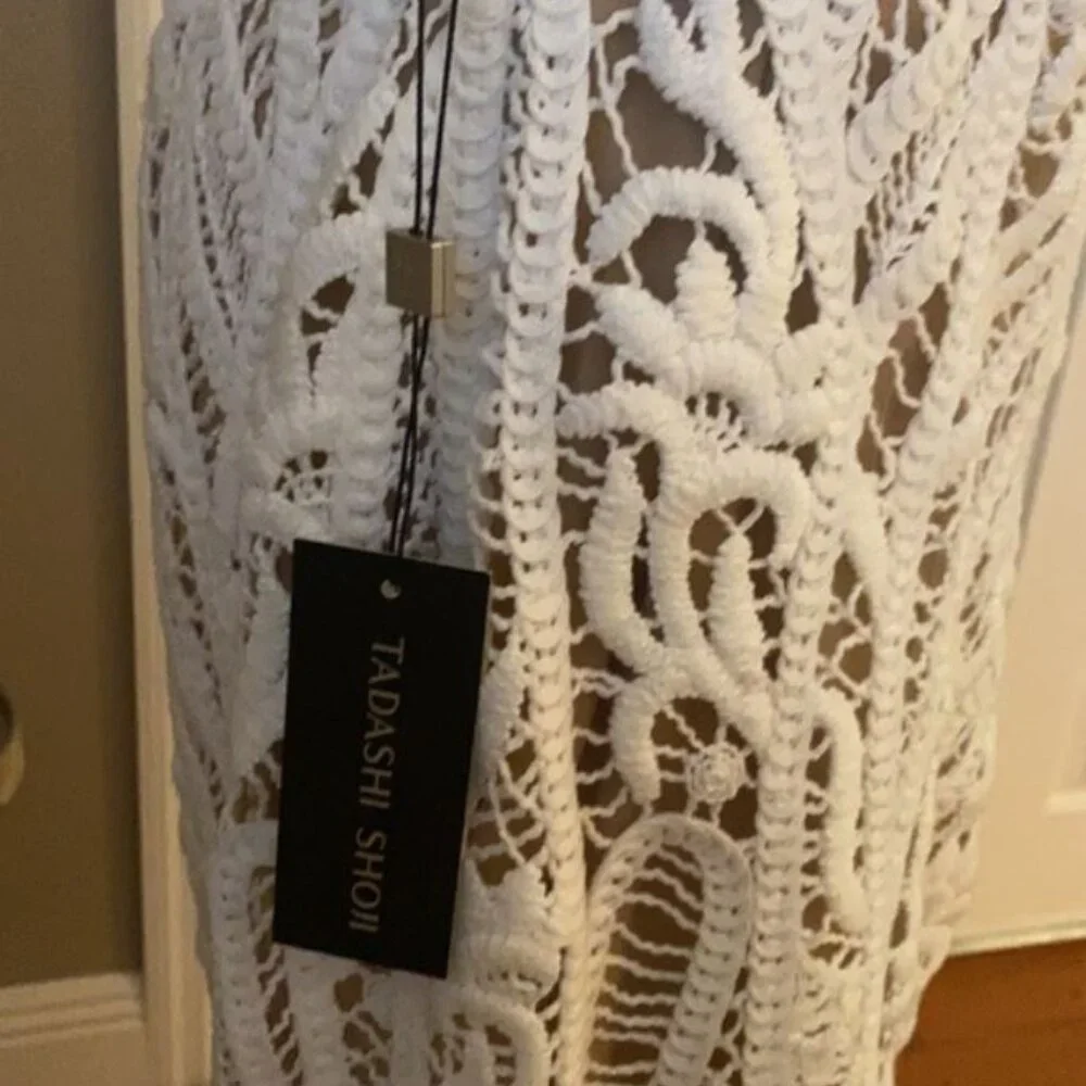 Tadashi Shoji NWT Illusion Crochet Lined Dress - Picture 7 of 16